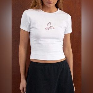 Letter Round Neck Short Sleeve T-Shirt 10010008071